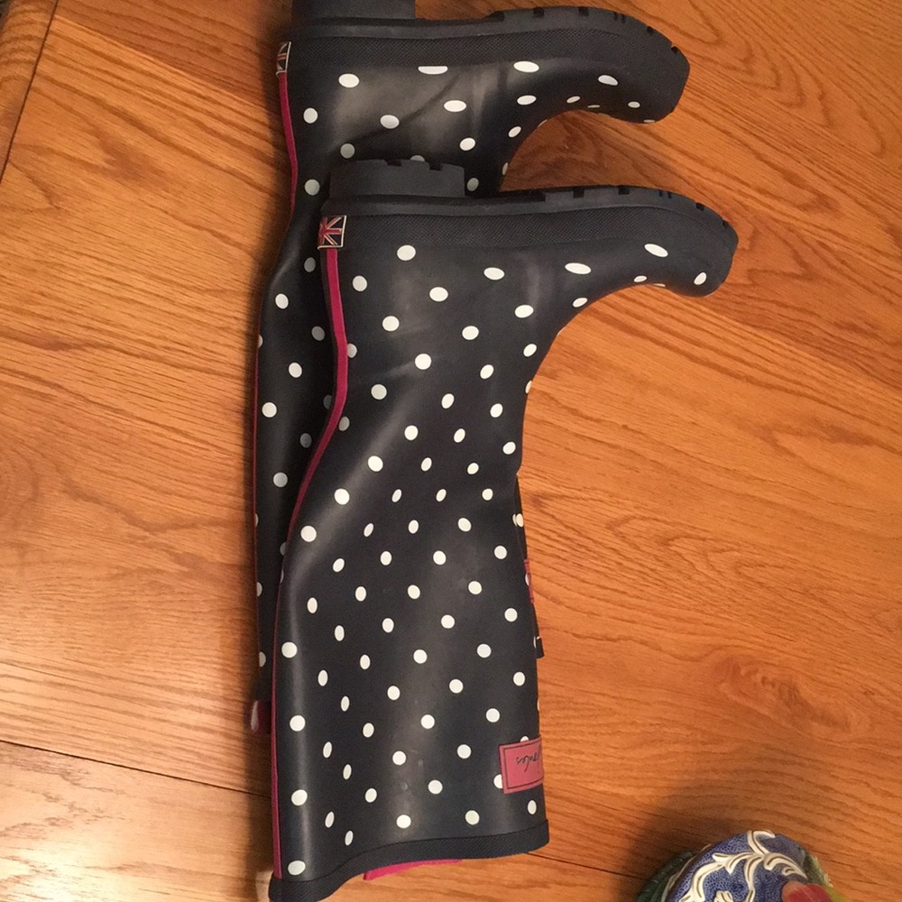 Joules Wellies Navy Blue Spot Wellington Boots